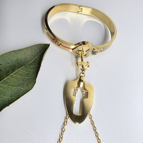 Image of Set de Collar y Pulsera de Pareja con Llave Única