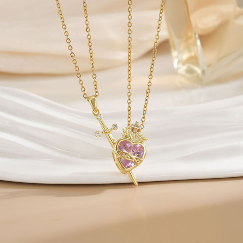 Image of COLLAR DE PAREJA ESCUDO Y CORAZON