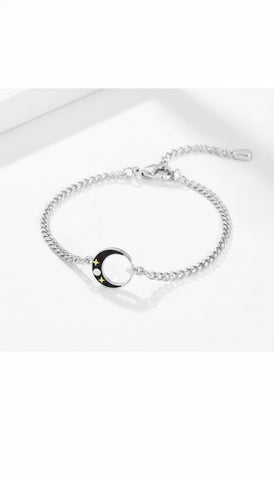 Image of Pulsera de pareja doble luna