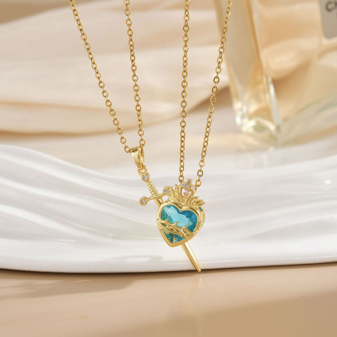 Image of COLLAR DE PAREJA ESCUDO Y CORAZON