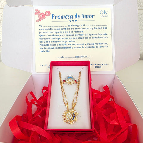 Image of Juego Sol y Luna Collar + Anillo