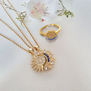 Juego Sol y Luna Collar + Anillo