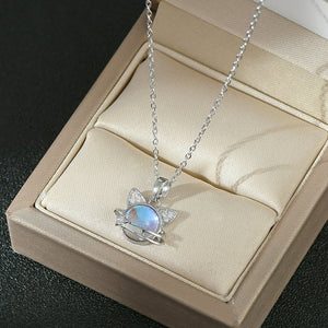 Collar de cabeza de gato con Piedra Lunar