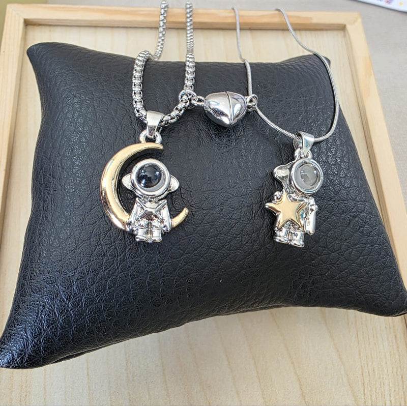 Collar Pareja Luna y Estrella