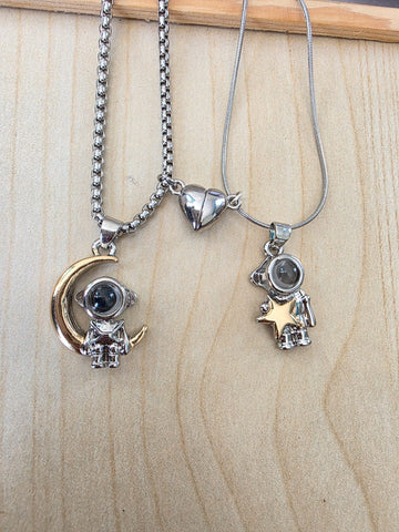 Image of Collar Pareja Luna y Estrella