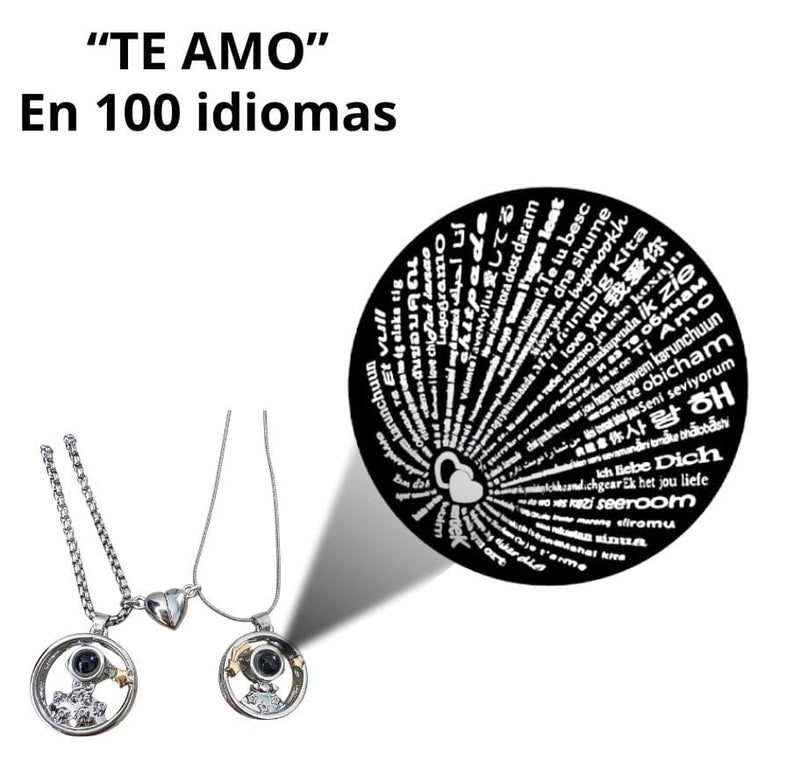 Collar Astronauta con Estrellas y Proyección “Te Amo en 100 Idiomas"
