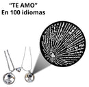 🍀 Collar de Pareja Trébol con Proyección “Te Amo en 100 Idiomas” 🍀