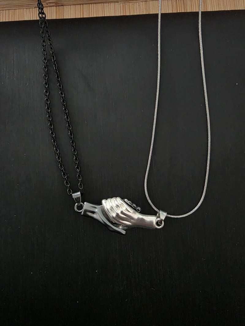 Collar de Pareja Manos Magnéticas con Acta de Promesa y Set de Regalo