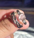 Anillos de Promesa Alma Rosa – Cuarzo Rosa e Infinito