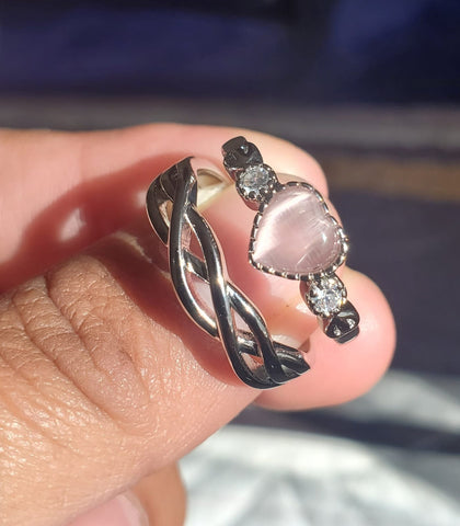 Image of Anillos de Promesa Alma Rosa – Cuarzo Rosa e Infinito