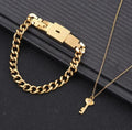 Set de Collar y Pulsera de Pareja con Llave del amor