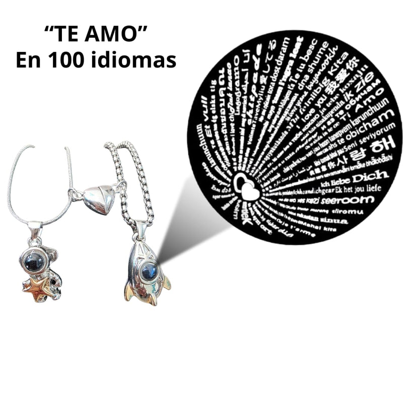 Collar Astronauta y Nave Espacial - Un Viaje para Compartir