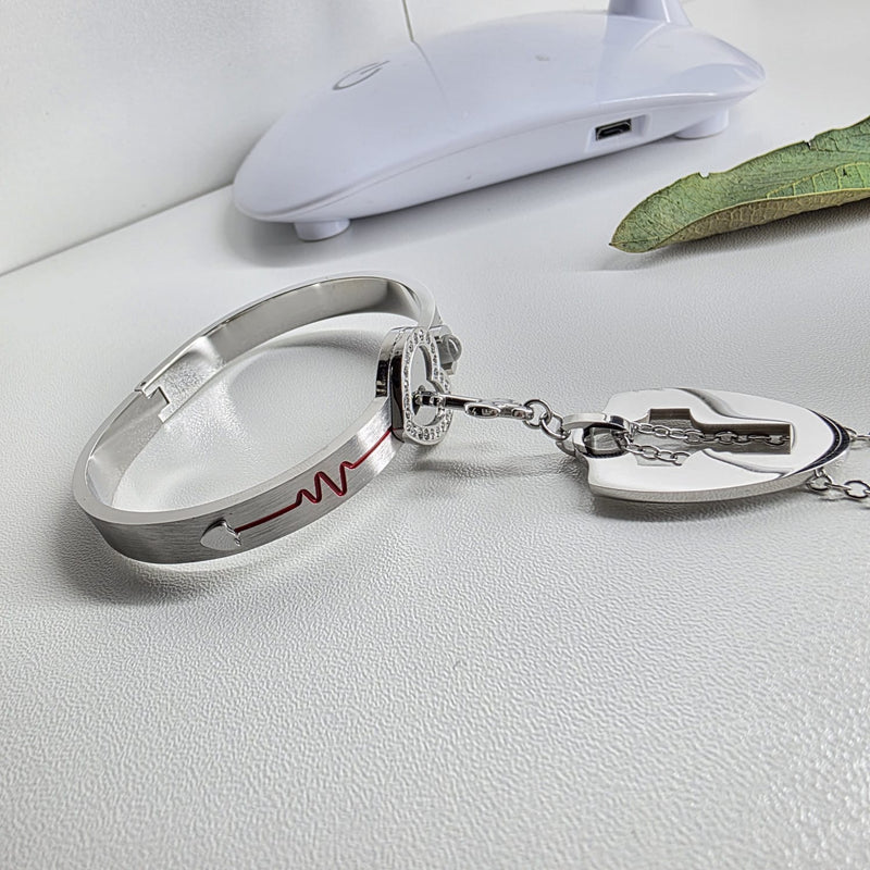 Set de Collar y Pulsera de Pareja con Llave Única