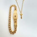 Set de Collar y Pulsera de Pareja con Llave del amor