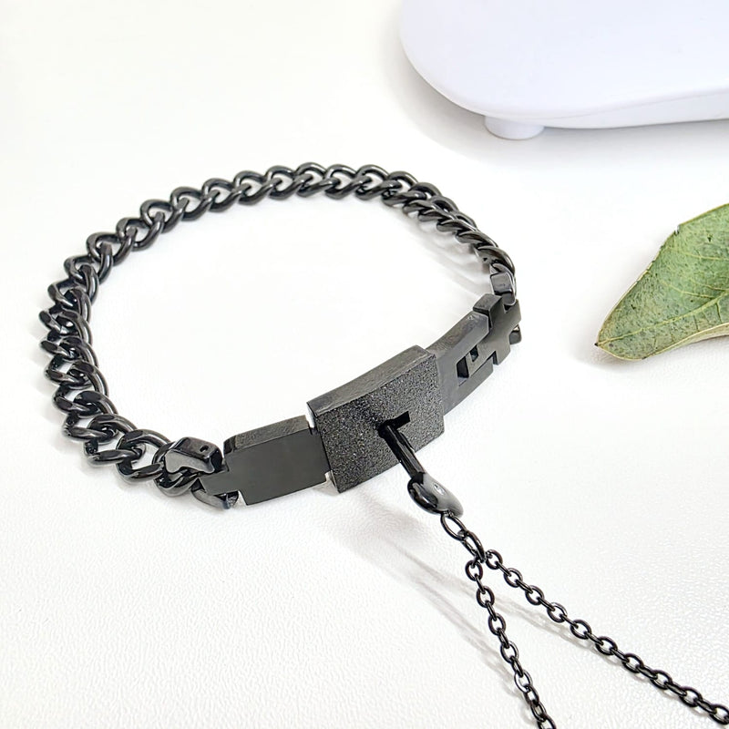 Set de Collar y Pulsera de Pareja con Llave del amor