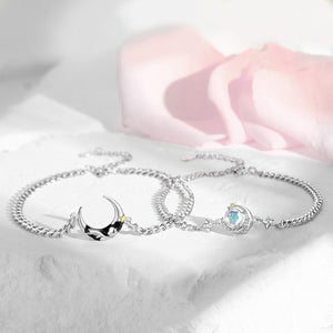 Pulsera de pareja doble luna