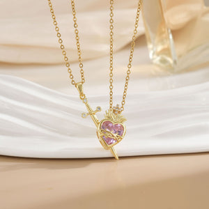 COLLAR DE PAREJA ESCUDO Y CORAZON