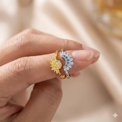 Image of Juego Sol y Luna Collar + Anillo