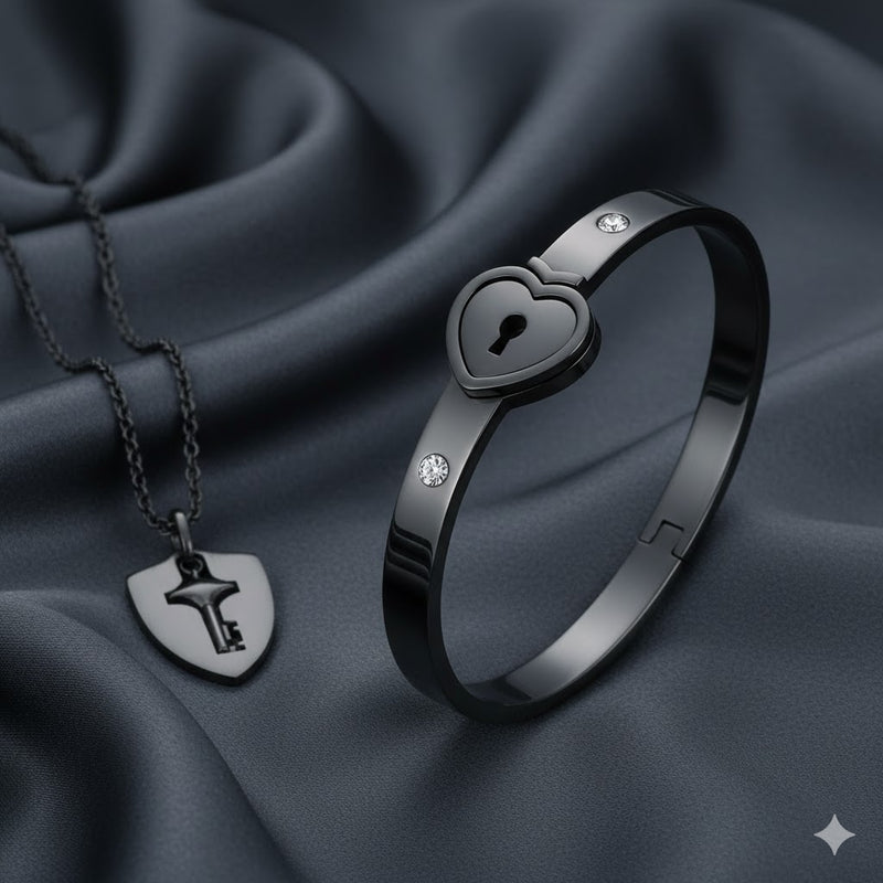 Set de collar y pulsera de pareja con llave